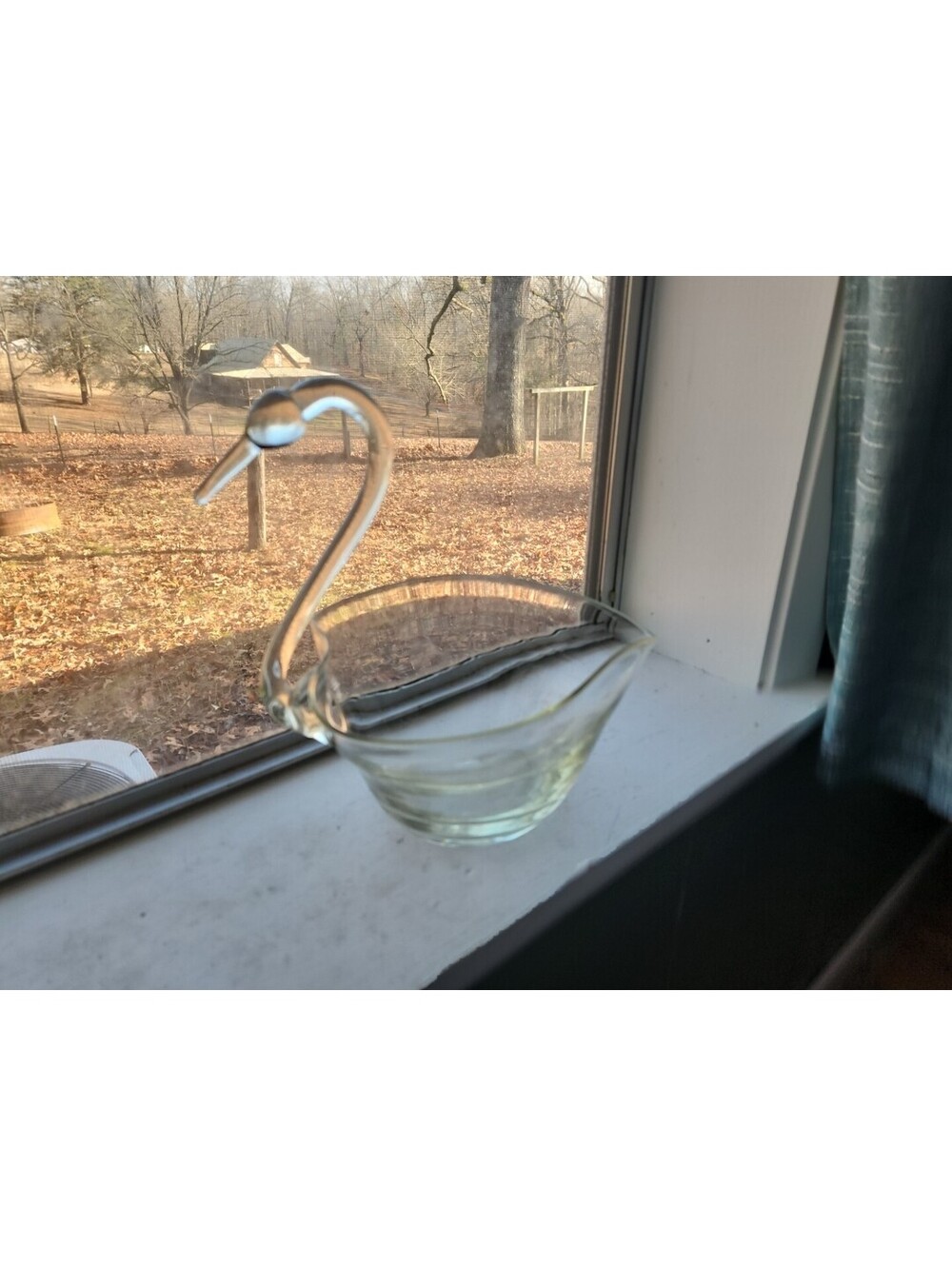 Duncan and Miller Clear Art Glass Swan Dish/Candy Dish/Mint Dish/Soap Dish
